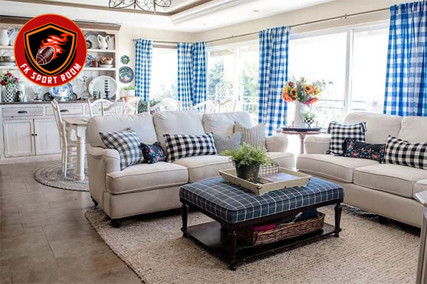 Best Farmhouse Living Rooms: Design Ideas, Paint Colors, and Styling Tips Soft blue