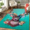 Deer Flower Area Rug Living Room Carpet 3 deer flower area rug living room carpet