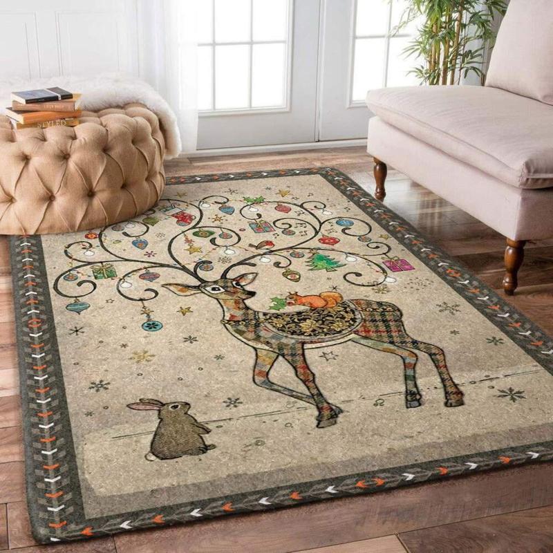 deer-print-pattern-area-rug-living-room-rug deer print pattern area rug living room rug