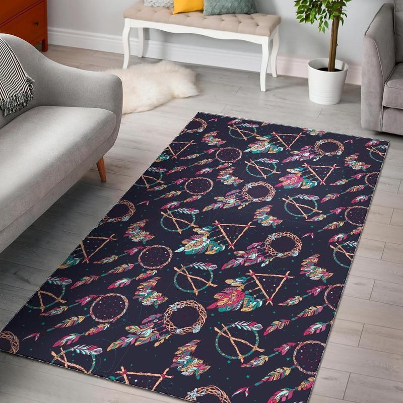 dreamcatcher-pattern-print-area-rug-living-room-rug dreamcatcher pattern print area rug living room rug