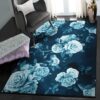 Floral Design Living Room Rugs Blue Rose Floral Flower Rug 3 floral design living room rugs blue rose floral flower rug