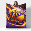 Los Angeles Lakers Blankets FLeece Blanket Throw Blanket 5 los angeles lakers blankets fleece blanket throw blanket v56