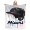 Miami Marlins Blanket FLeece Blanket Throw Blanket 6 miami marlins blanket fleece blanket throw blanket v48