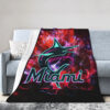 Miami Marlins Blankets FLeece Blanket Throw Blanket 6 miami marlins blankets fleece blanket throw blanket v23
