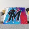 Miami Marlins Blankets FLeece Blanket Throw Blanket 6 miami marlins blankets fleece blanket throw blanket v43