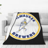 Milwaukee Brewers Blanket FLeece Blanket Throw Blanket 5 milwaukee brewers blanket fleece blanket throw blanket v37