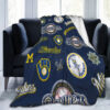 Milwaukee Brewers Blanket Sherpa Blanket Throw Blanket 6 milwaukee brewers blanket sherpa blanket throw blanket v13