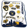 Milwaukee Brewers Blanket Sherpa Blanket Throw Blanket 6 milwaukee brewers blanket sherpa blanket throw blanket v18