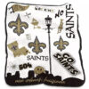 New Orleans Saints Blanket Sherpa Blanket Throw Blanket 5 new orleans saints blanket sherpa blanket throw blanket v54