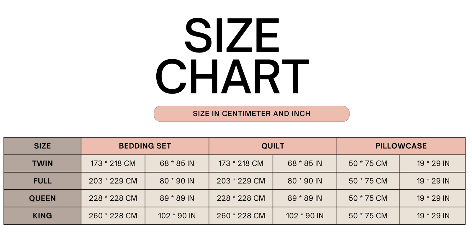 size-chart-bedding-set size chart bedding set